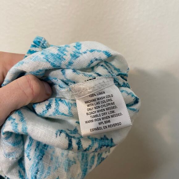 JM Collection 100% Linen Bundle Of Two Button Up Blouses Size 12 Pink Blue - Picture 9 of 9